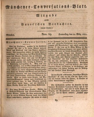 Münchener Conversations-Blatt (Bayer'scher Beobachter) Donnerstag 10. März 1831