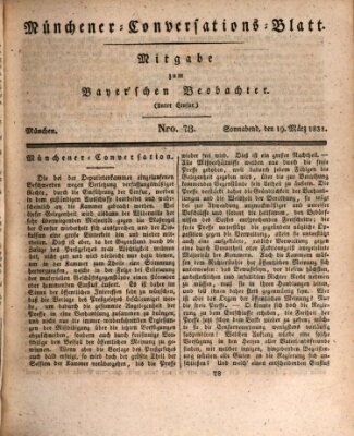 Münchener Conversations-Blatt (Bayer'scher Beobachter) Samstag 19. März 1831