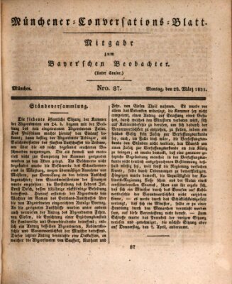Münchener Conversations-Blatt (Bayer'scher Beobachter) Montag 28. März 1831