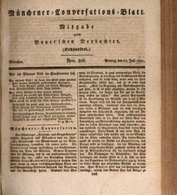 Münchener Conversations-Blatt (Bayer'scher Beobachter) Montag 25. Juli 1831