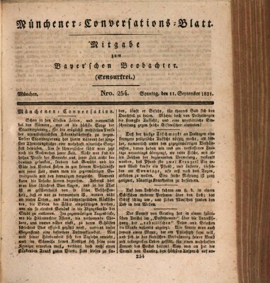 Münchener Conversations-Blatt (Bayer'scher Beobachter) Sonntag 11. September 1831