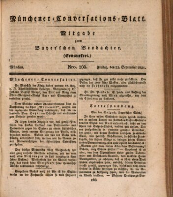 Münchener Conversations-Blatt (Bayer'scher Beobachter) Freitag 23. September 1831