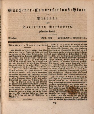 Münchener Conversations-Blatt (Bayer'scher Beobachter) Sonntag 25. Dezember 1831