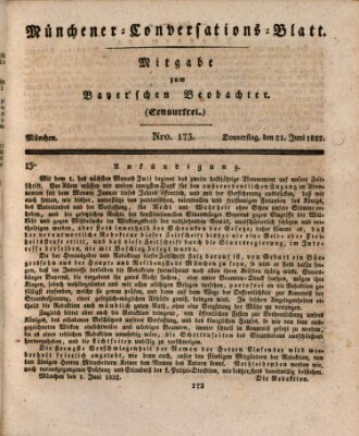 Münchener Conversations-Blatt (Bayer'scher Beobachter) Donnerstag 21. Juni 1832