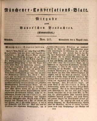 Münchener Conversations-Blatt (Bayer'scher Beobachter) Samstag 4. August 1832