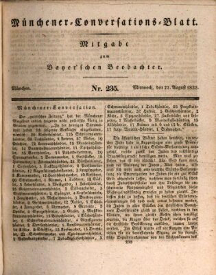Münchener Conversations-Blatt (Bayer'scher Beobachter) Mittwoch 22. August 1832