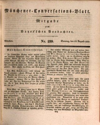 Münchener Conversations-Blatt (Bayer'scher Beobachter) Sonntag 26. August 1832