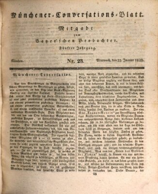 Münchener Conversations-Blatt (Bayer'scher Beobachter) Mittwoch 23. Januar 1833