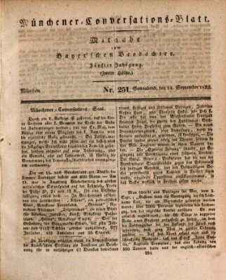 Münchener Conversations-Blatt (Bayer'scher Beobachter) Samstag 14. September 1833