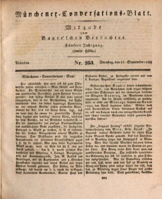 Münchener Conversations-Blatt (Bayer'scher Beobachter) Dienstag 17. September 1833