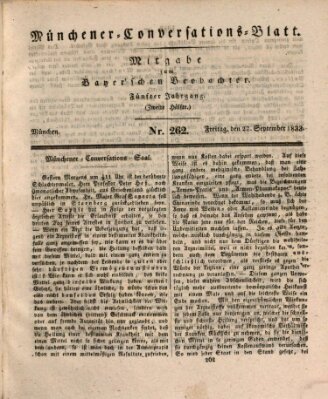 Münchener Conversations-Blatt (Bayer'scher Beobachter) Freitag 27. September 1833