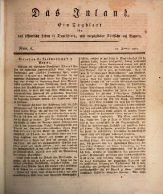 Das Inland (Deutsche Tribüne) Dienstag 13. Januar 1829