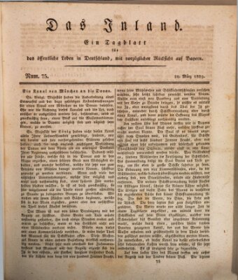 Das Inland (Deutsche Tribüne) Freitag 20. März 1829