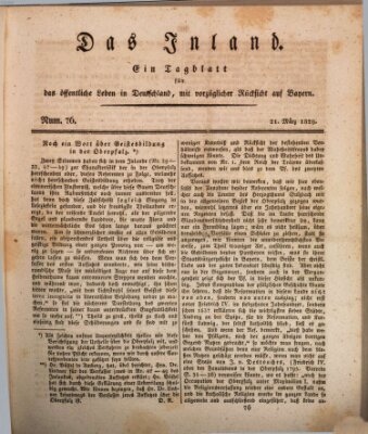 Das Inland (Deutsche Tribüne) Samstag 21. März 1829