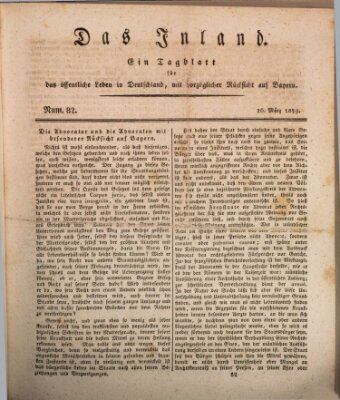 Das Inland (Deutsche Tribüne) Donnerstag 26. März 1829