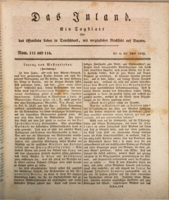Das Inland (Deutsche Tribüne) Donnerstag 23. April 1829