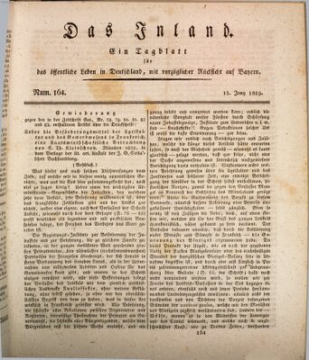 Das Inland (Deutsche Tribüne) Samstag 13. Juni 1829