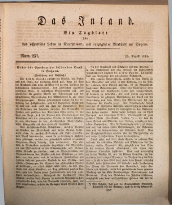 Das Inland (Deutsche Tribüne) Dienstag 25. August 1829