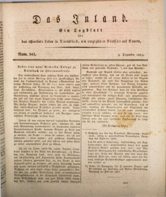 Das Inland (Deutsche Tribüne) Mittwoch 9. Dezember 1829