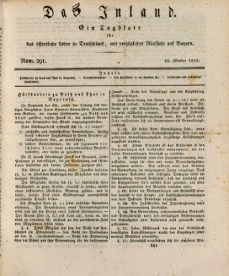 Das Inland (Deutsche Tribüne) Dienstag 26. Oktober 1830