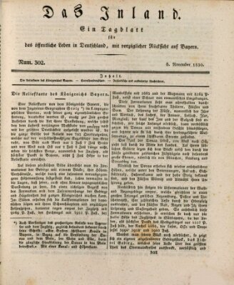 Das Inland (Deutsche Tribüne) Samstag 6. November 1830