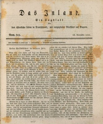 Das Inland (Deutsche Tribüne) Dienstag 16. November 1830