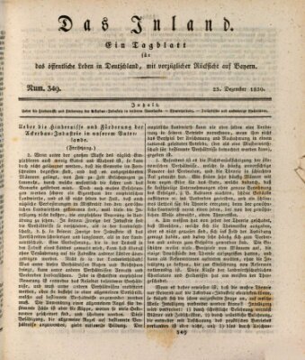 Das Inland (Deutsche Tribüne) Donnerstag 23. Dezember 1830