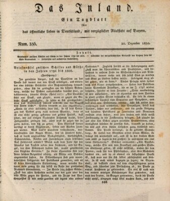 Das Inland (Deutsche Tribüne) Donnerstag 30. Dezember 1830