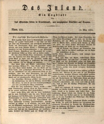 Das Inland (Deutsche Tribüne) Sonntag 15. Mai 1831