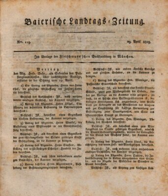 Baierische Landtags-Zeitung Freitag 23. April 1819