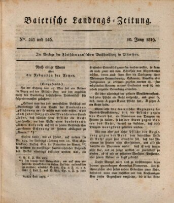 Baierische Landtags-Zeitung Donnerstag 10. Juni 1819