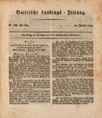 Baierische Landtags-Zeitung Montag 21. Juni 1819