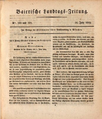 Baierische Landtags-Zeitung Donnerstag 22. Juli 1819
