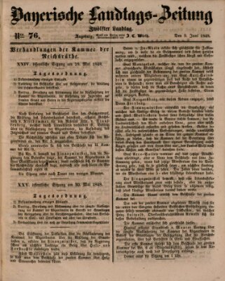 Bayerische Landtags-Zeitung Freitag 9. Juni 1848