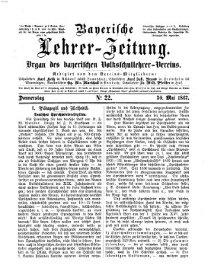 Bayerische Lehrerzeitung Donnerstag 30. Mai 1867