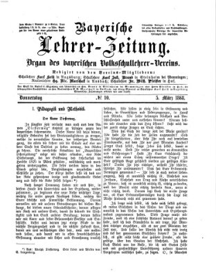 Bayerische Lehrerzeitung Donnerstag 5. März 1868