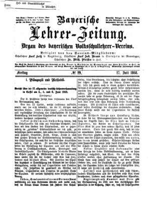 Bayerische Lehrerzeitung Freitag 17. Juli 1868