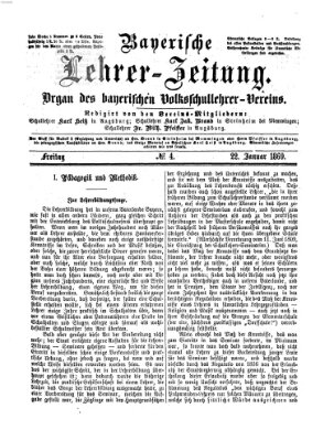 Bayerische Lehrerzeitung Freitag 22. Januar 1869