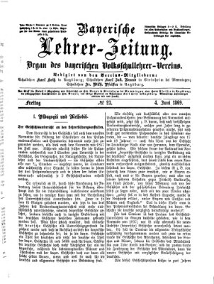 Bayerische Lehrerzeitung Freitag 4. Juni 1869