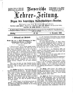 Bayerische Lehrerzeitung Freitag 3. Dezember 1869
