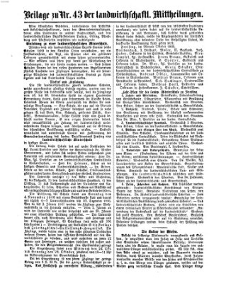 Landwirthschaftliche Mittheilungen Sonntag 28. Oktober 1866