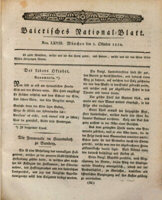 Baierisches National-Blatt Dienstag 3. Oktober 1820