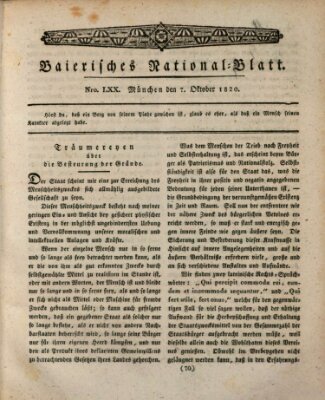 Baierisches National-Blatt Samstag 7. Oktober 1820