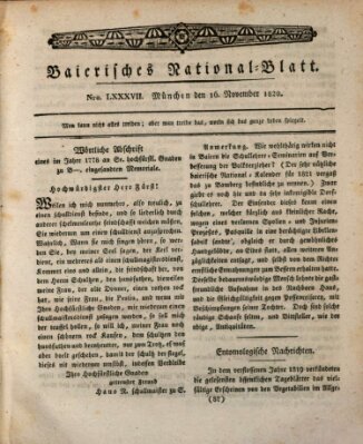 Baierisches National-Blatt Donnerstag 16. November 1820