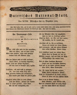 Baierisches National-Blatt Dienstag 12. Dezember 1820