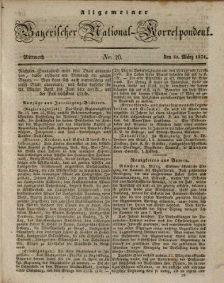 Allgemeiner bayerischer National-Korrespondent Mittwoch 30. März 1831