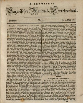 Allgemeiner bayerischer National-Korrespondent Mittwoch 4. Mai 1831
