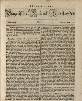 Allgemeiner bayerischer National-Korrespondent Mittwoch 29. Juni 1831