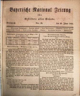 Bayerische National-Zeitung Mittwoch 29. Januar 1834
