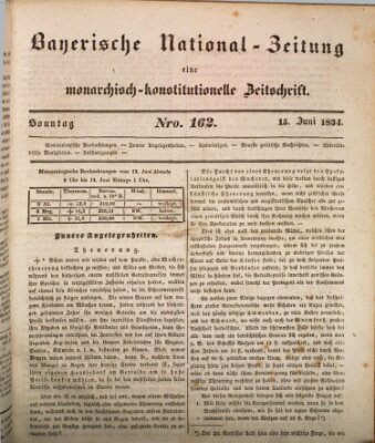 Bayerische National-Zeitung Sonntag 15. Juni 1834